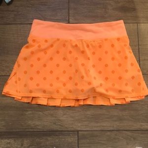 Lululemon Pace Setter Skirt Stripe Dot Printed Creamsicle Pop - size 4